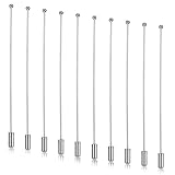 Metal Stick Pin, 10PCS Brooch Safety Hat Pins Suit Lapel Pin Long Needle Pins with Stopper DIY Accessories for Men Women Suit Tie Hat Scarf Accessories