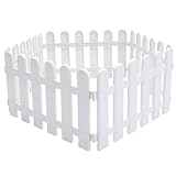 DOITOOL 5Pcs White Modern Plastic Garden Fence Panels, 50X30CM