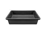Heavy Duty Large Plastic Potting Tray Rectangle Multi Purpose Garden Greenhouse Plant Pot Tidy Work Table (Length: 64.5cm - Width: 49cm - Height: 12cm) (Black)