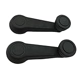 SHLPDFM 2 PCS/Set Black Window Winder Handle Crank Door Handle 321 837 581A Fits for VW T2 T25 Transporter Camper Van 1969-1991