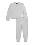 Emporio Armani Women's Iconic Terry Loungewear Tracksuit Sweatshirt, Light Grey, L