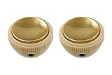 Allparts Vintage Hofner Tea Cup Bass Guitar Knobs (2) Off White w/Gold Top