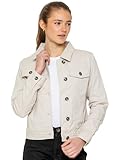 989Zé ENZO Womens Designer Denim Jacket Ladies Stretch Casual Button Up Western Classic Jeans Coat (UK, Alpha, M, Regular, Regular, Stone)