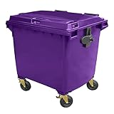 BritishBins Purple 1100 ltr 4 Wheel Wheelie Bin - Large Size 4-Wheel Wheelie Bin - Tough & Durable - For All Your Outdoor Rubbish & Recycling - EN840 Certified & Tested
