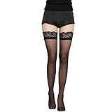 Black Stockings,Womens Socks & Tights,Hold Up for Women,Hold ups,Thigh High,hold Up for Sexy Women's Hold-up,Pantyhose,Knee High up Sexy Lace Hold-up - Anti-Skid Silicone Silk Silky Thigh High Scks