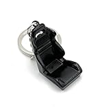 H-Customs Car Seat Racing Seat Bucket Seat Keyring Pendant Metal Black, black, One Size