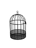 Birdcage with Mesh Planter Black Wall Metal Hanging Wire Planters Basket Metal Vases for Indoor Outdoor Garden Plants Succulents Faux Flowers Strawberry Herb (Black - Small MTBC16)