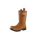 DUNLOP Purofort RigPRO - Unisex Full Safety Mid-Calf Short Waterproof Work Boots, Brown, Antistatic and Slip-Resistant Wellies with Steel Toecap for Outdoor and Industrial Use - EU42, UK8