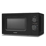 COMFEE' Black Compact Microwave Oven 700W with Manual Control - 20L Countertop Microwave for Small Kitchens, 5 Power Levels & Quick Defrost, CM-M202CC(BK)