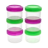 BLISSMART Plastic Mini Storage Boxes Baby food storage containers, Weaning Feeding Freezer Food Pots Containers, snack pots 35ml 6 Pcs