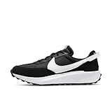 NIKE Men's Waffle Debut Sneaker, Black White Orange Clear, 6.5 UK