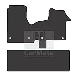 GCM - Car Floor Mats for Renault Trafic Crew Cab Van 2014 To Present Full Coverage Floor Protection - Anti Slip & Fit Car Mat with Clips Easy to Clean Car Carpet for All-Weather- Grey Edging, Carpet