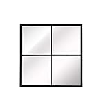 Aspect Square Window Wall Mirror,Metal Window Pane Mirror,Black (Black, 60((W) x2(D) x60(H) cm),M48BK