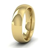 9ct Gold Filled Anniversary Wedding Engagement Titanium Ring Gift for Men, Women, Couples, Unisex Width 6mm (L)
