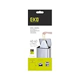 EKO 40-60 Litre Drawstring Bin Bags, Heavy Duty Kitchen Bin Liners for Pedal Bins, Leakproof and Tear-Resistant for Waste & Recycling, Unscented Food Waste Bags, 12 Count, Code F, White