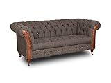 Chesterfield Harris Tweed Candytuft Club 3 Seater Sofa