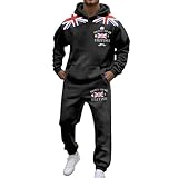 Mens Tracksuit Set British Hoodie Casual Comfort Jogging Suits Lightweight Durable Sportswear Breathable Activewear for Men Outdoor Use