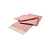 Rolf Benz 962-10-52 Plaid, 50% Wool, 50% Polyacrylic, Pink, 200 x 240 cm