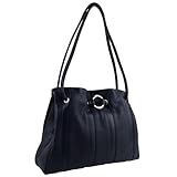 Gigi Othello Soft Leather 3 Section Shoulder Handbag (Navy Stripe)