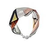 LumiSyne Women Fashion Silk Scarf Necklace Convenient Magnetic Buckle With Bling Rhinestone Small Narrow Neckerchief Decorative Clavicle Chain Jewelry Neck Scarf Headdress Hairband Pendant Scarf