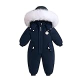 Hovershoes Kids Baby Winter Snowsuit Coat Romper Outwear Hooded Ski Suit One-Piece Jacket Snowsuit Toddler Zip Up Jumpsuit Outfits for Age 1-5 Years