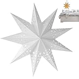 Paper Light Shade 45cm/17.7 in White Star Lampshade Xmas Holiday 3D Paper Star Ceiling Lampshade for Christmas Party Wedding Birthday Home Festival Store Decoration