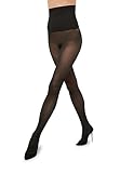 Wolford Fatal Women's 50 Denier High Waist Sheer Pantyhose Luxury Comfortable Stylish Everyday Wear, Black/White, L