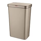 Tower T838005L Rectangular ABS Sensor Bin with Bin Liner Retainer Ring, 50L, Latte