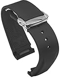 BBZ 20mm 22mm Curved End Rubber Watch Band Compatible with Omega Seamaster 150/300/600 Speedmaster Planet Ocean Sports Silicone Strap Bracelet