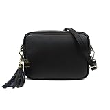 Lusso in pelle Sierra Leather Crossbody Women's Box Bag (Black)