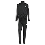 adidas Men's SPORTSWEAR BASIC 3 STRIPES TRICOT TRACKSUIT Black, XL