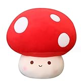 OUKEYI 12 Inch Soft Mushroom Plush Doll Mushroom Plushie Stuffed Animal Pillow Home Décor Gift for Birthday(Red)