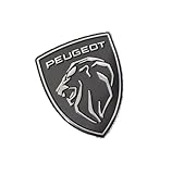 DHGVOS Car Emblem Badge Decal for Peugeot 206 208 301 307 308 408 508 2008 3008 4007 4008 5008, Car Styling Sign Sticker Car Exterior Decoration Accessories Emblem Sticker Self-Adhesive,A Black