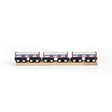 Bigjigs Rail Wooden Underground Train - For Wooden Train Sets, 3 Carriages & Commuters, Compatible with other Major Train Sets