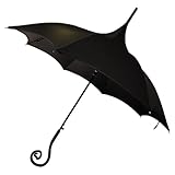 Fully Automatic Open Dark Wing Gothic Umbrella With Choice Of Handle | Victorian-Inspired Pagoda Design | Waterproof & UV Protection, Black, L, Gothic