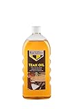 Bartoline Teak Oil 1 l – Deep Penetrating Wood Oil for Outdoor & Indoor Furniture | Garden Furniture, Hardwood Protection & Teak Care