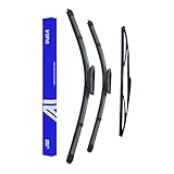 Vipa Car Parts Premium Wiper Blade Set | fits: RENAULT LAGUNA Estate (Oct 2007 to Dec 2015) | All-Weather Performance | Durable, Streak-Free Windshield Wipers | Easy Installation