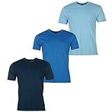 Donnay 3X Mens V Neck T Shirt Short Sleeve Tee Top Clothing Wear LtBlue/Blue/DkB XL
