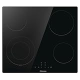 Hisense E6422SC Built-in 60cm Electric Ceramic Hob with Child Lock, Touch control, Timer Function - Black 6400W