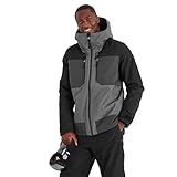 TOG24 Nitehawk Mens Waterproof Ski & Snowboard Jacket Durable RipStop Design Windproof & Breathable Fabric Helmet-Friendly Hood Snow Cuffs Snowskirt Ski Pass Pocket Goggle Wipe Attached