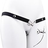 Sissy Men Flat Cage with Elastic Waist Belt, Male Flat Devices for Cross-Dressing Role Play, Metal Negative Inverted Cage - HA02 (Black)