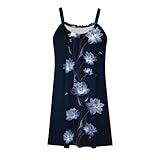Womens Summer Dresses Women Round Neck Camisole Ethnic Printed Loose Casual Skirt midi Dresses for Women (Blue, S)