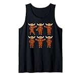Highland Cows Lover Women Dancing Scottish Highland Cow Tank Top