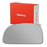 SpareLine Wing Door Mirror Glass - Adhesive‑Type Convex for Proton Wira Persona 1994-2004 (Left/Near‑Side/Passenger)