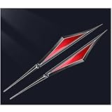 2pcs Car Emblem Stickers for Citroen C1 C2 C3 C4 C5 Jumpy Berlingo Jumpy, 3D Waterproof Door Side Wing Badges Decals, Self-Adhesive Body Styling Trim Accessories,D/Black~Red