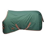 WeatherBeeta ComFiTec Tyro Standard Neck Medium Horse Turnout Rug, Green/Burnt Orange/White, 6'3