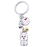 EZB Adorable I Love Dogs Westie Puppy Keyring | Decorative Keychain Gift Idea for Dog Lovers | West Highland Terrier (White)