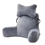 Reading Pillow, Cuddle Cushion with Detachable Neck Roll & Higher Support Arm, (60-105) x88x40cm Backrest Support Pillow Lumbar Cushion Sofa Back Chair Bed Rest for Reading Relaxing Watching TV