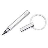 TROIKA Multitasking Pencil and Key Ring with Endless Tip (Approx 20km Writing Length) - ENDLESS TO GO - Centimeter/Inch Ruler - Aluminium - Silver, silver colours, 9,6 x 3 x 0,8 cm