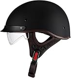 Motorcycle Helmets Retro Bowl Helmet, Half Open Face Motorcycle Helmet Lightweight Motorcycle Helmets, Vintage Cromwell Helmets for Urban Motorbike Scooter ECE Certified F,M57-58CM